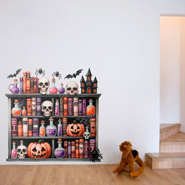 Stickers muraux: Étagère de sorts d'Halloween