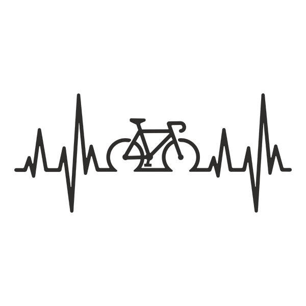 Autocollants: Cardiogramme Cyclisme sur Route