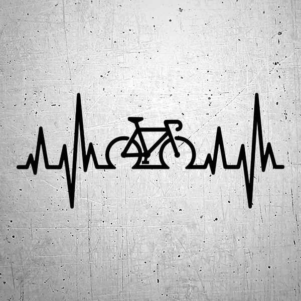 Autocollants: Cardiogramme Cyclisme sur Route