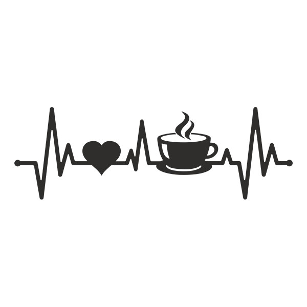 Autocollants: Cardiogramme Café Battemen