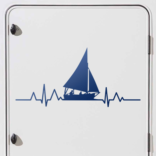 Stickers camping-car: Voilier Cardiogramme