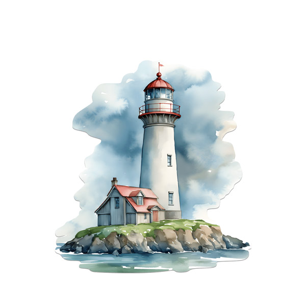 Stickers camping-car: Phare Maritime Sur Falaise