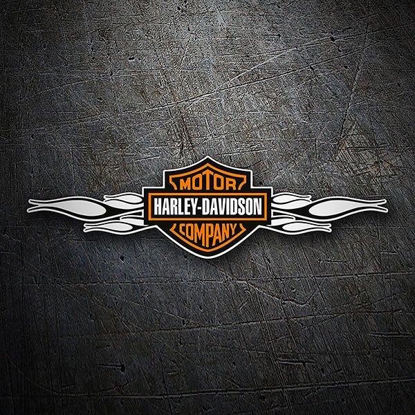 Autocollants: Harley Davidson flammes noires 1