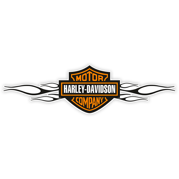 Autocollants: Harley Davidson flammes noires
