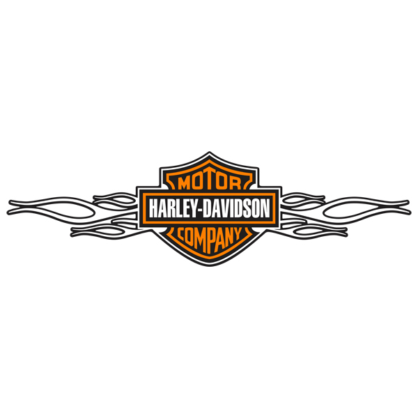 Autocollants: Harley Davidson flammes blanches