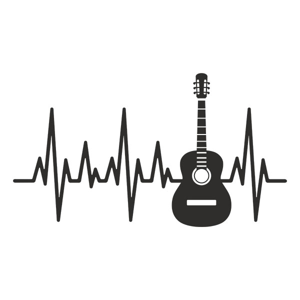 Stickers muraux: Électrocardiogramme guitare