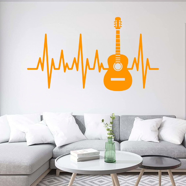 Stickers muraux: Électrocardiogramme guitare