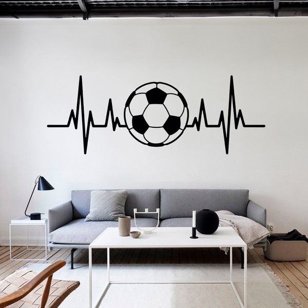 Stickers muraux: Électrocardiogramme en forme de ballon de football