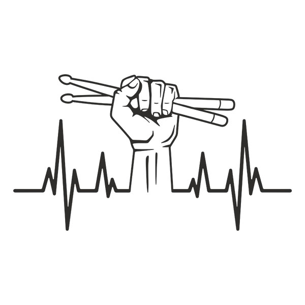 Stickers muraux: Électrocardiogramme du batteur