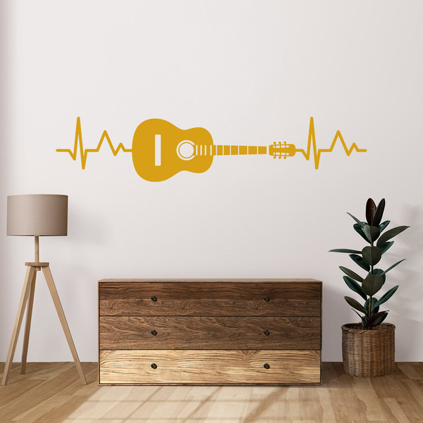 Stickers muraux: Électrocardiogramme guitare acoustique
