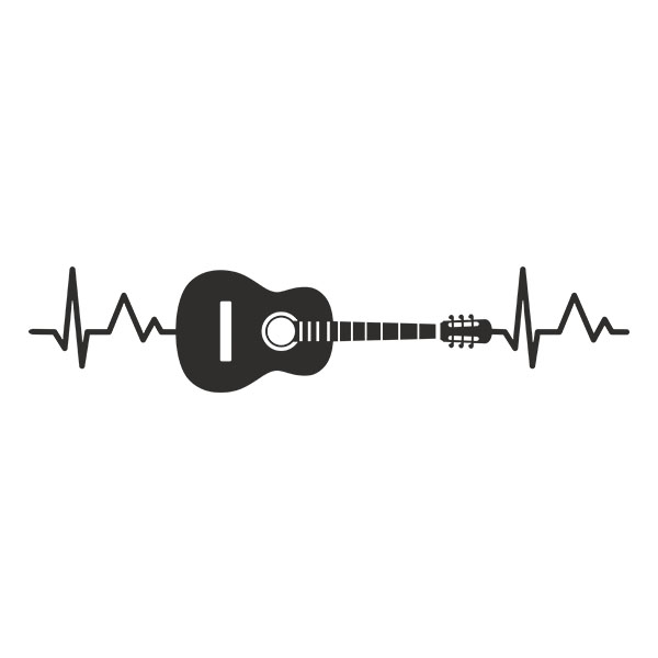 Stickers muraux: Électrocardiogramme guitare acoustique