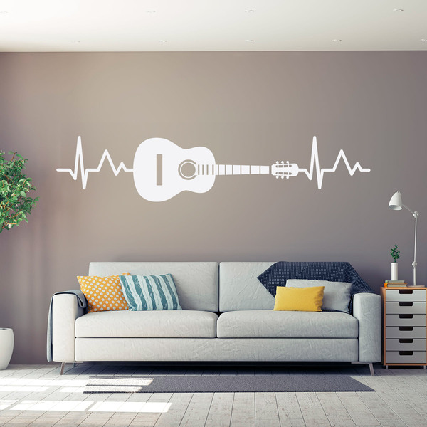 Stickers muraux: Électrocardiogramme guitare acoustique