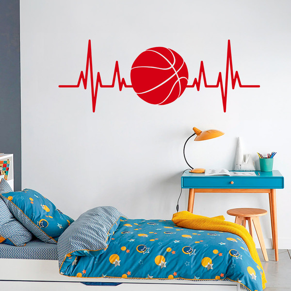 Stickers muraux: Électrocardiogramme Basketball