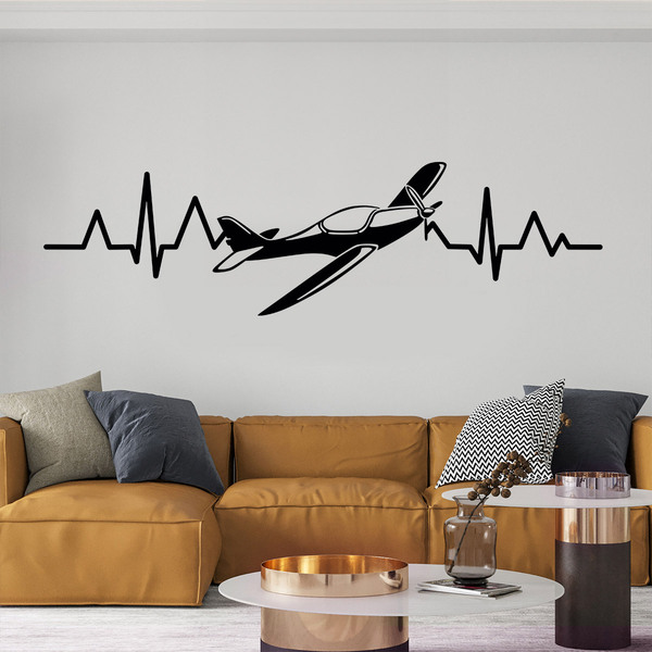 Stickers muraux: Électrocardiogramme Avion