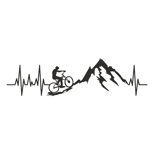 Stickers muraux: Électrocardiogramme Vélo Tout-Terrain