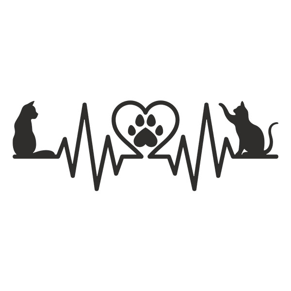 Stickers muraux: Électrocardiogramme de Chat