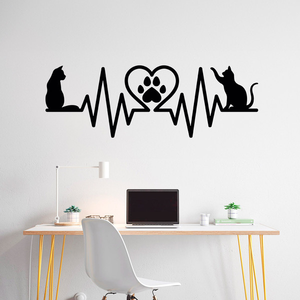 Stickers muraux: Électrocardiogramme de Chat