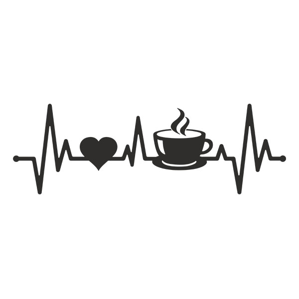 Stickers muraux: Électrocardiogramme Café
