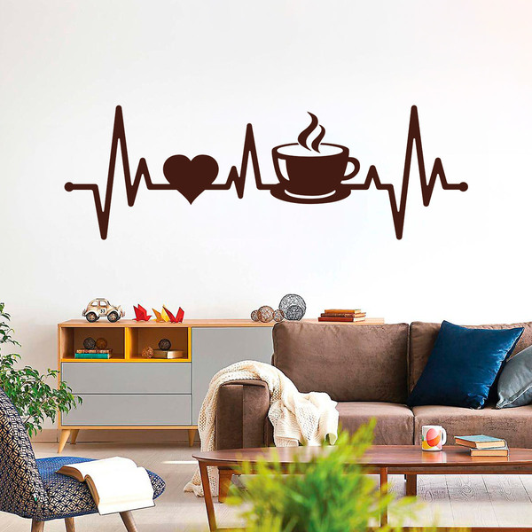 Stickers muraux: Électrocardiogramme Café
