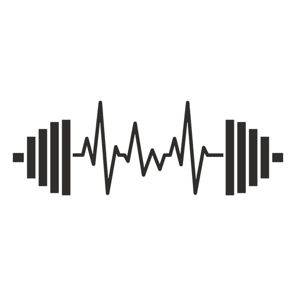 Stickers muraux: Électrocardiogramme Haltères Salle de sport