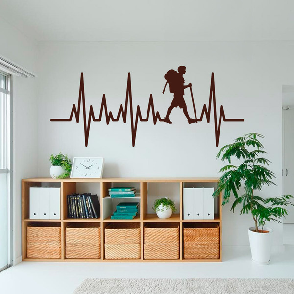 Stickers muraux: Électrocardiogramme Randonnée