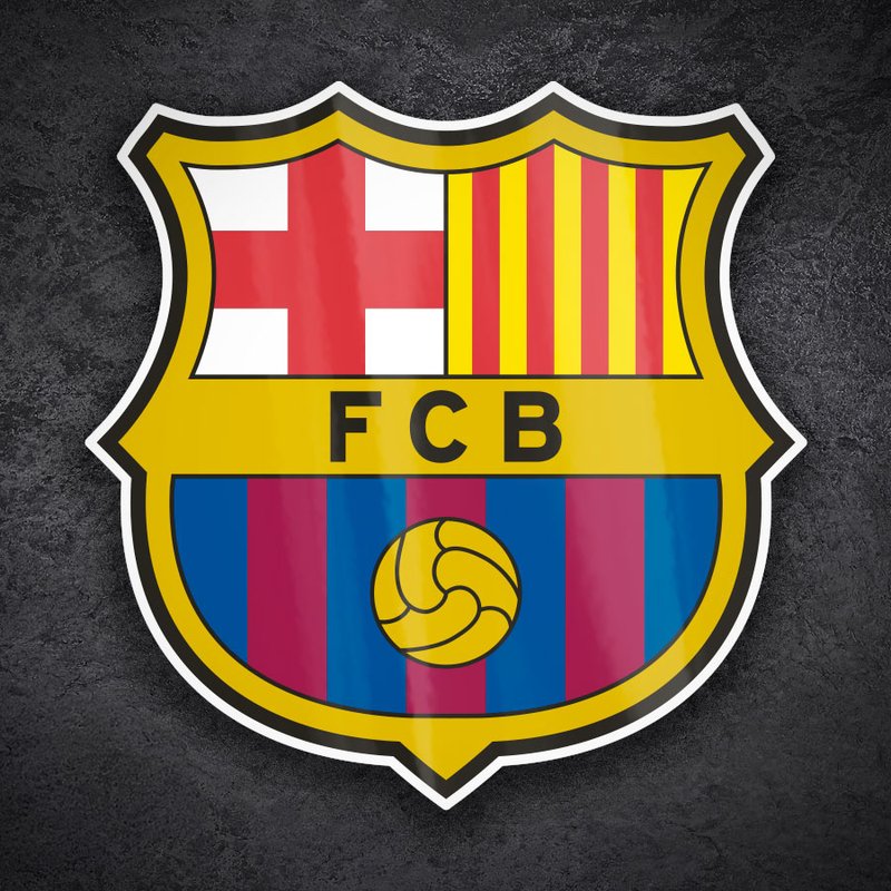 Autocollant Sticker Voiture Blason De Barcelone (Espagne) - Vinyle Extérieur - Taille 7,5x10 Cm
