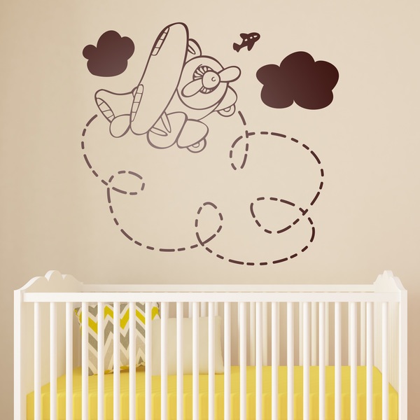 Stickers Muraux Chambre De Bebe Garcon Avion Faisant Des