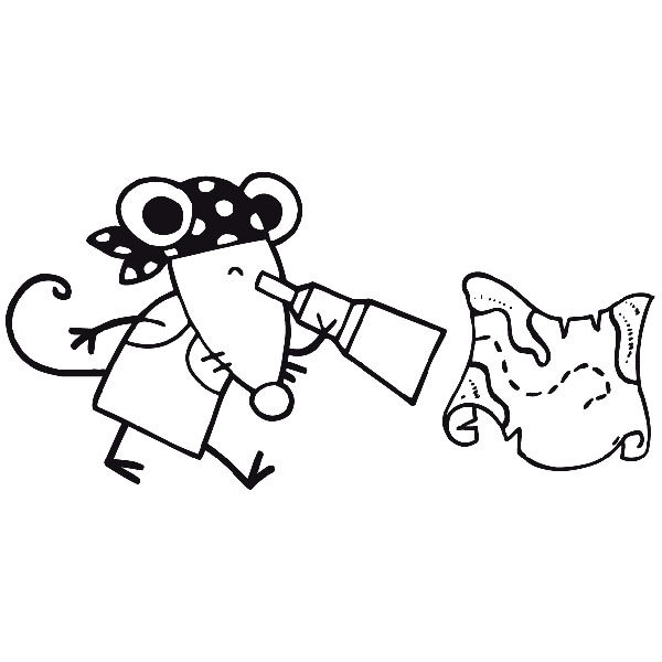 Stickers pour enfants: Souris pirate et la carte au trésor