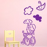 Stickers pour enfants: Petite fille à bicyclette 3