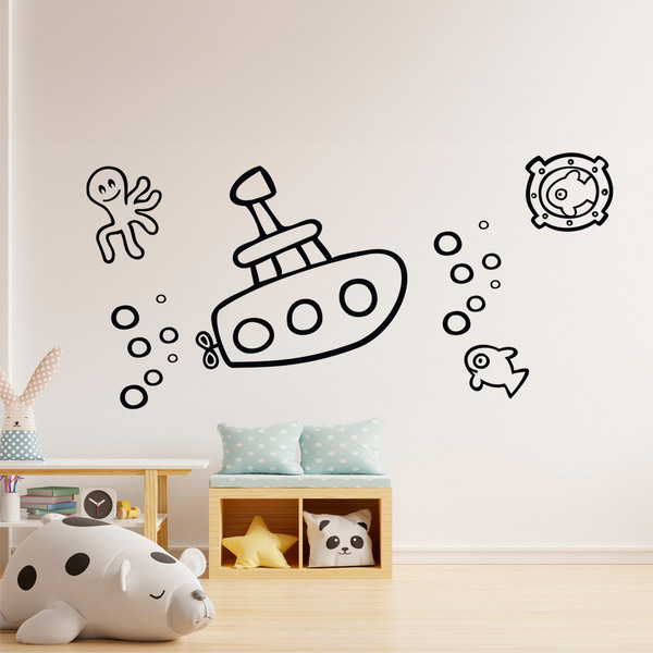 Stickers pour enfants: Sous-marin amusant