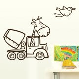 Stickers pour enfants: Girafe dans une bétonnière 2