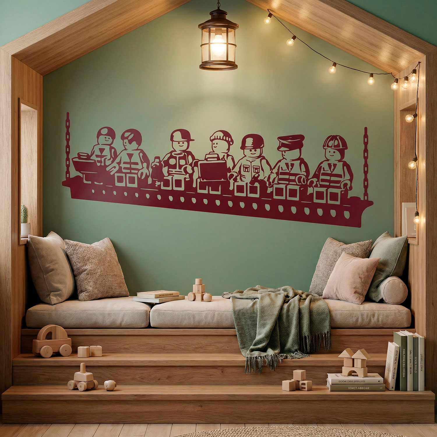 Stickers pour enfants: D&eacute;jeuner des travailleurs de Lego