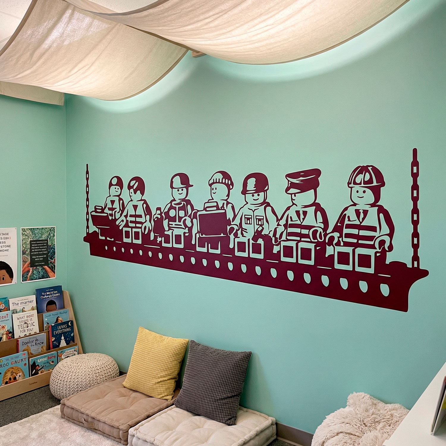 Stickers pour enfants: D&eacute;jeuner des travailleurs de Lego