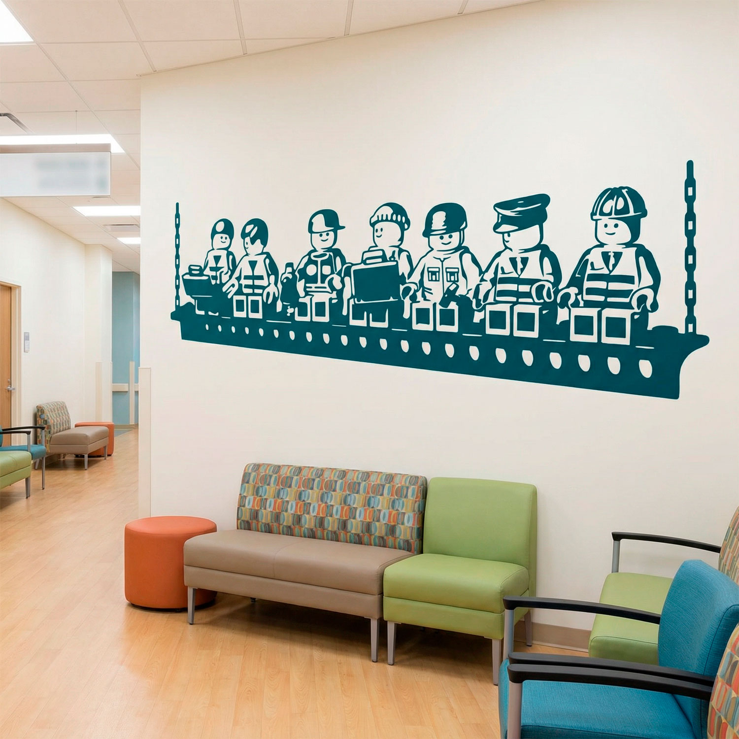 Stickers pour enfants: D&eacute;jeuner des travailleurs de Lego