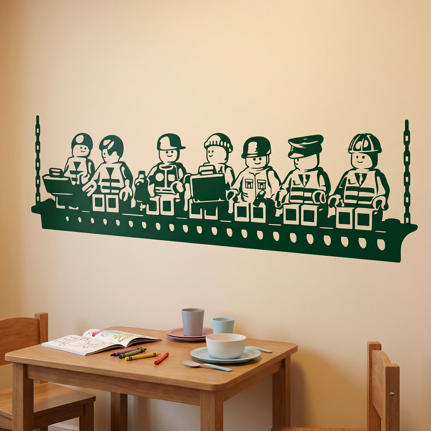 Stickers pour enfants: D&eacute;jeuner des travailleurs de Lego