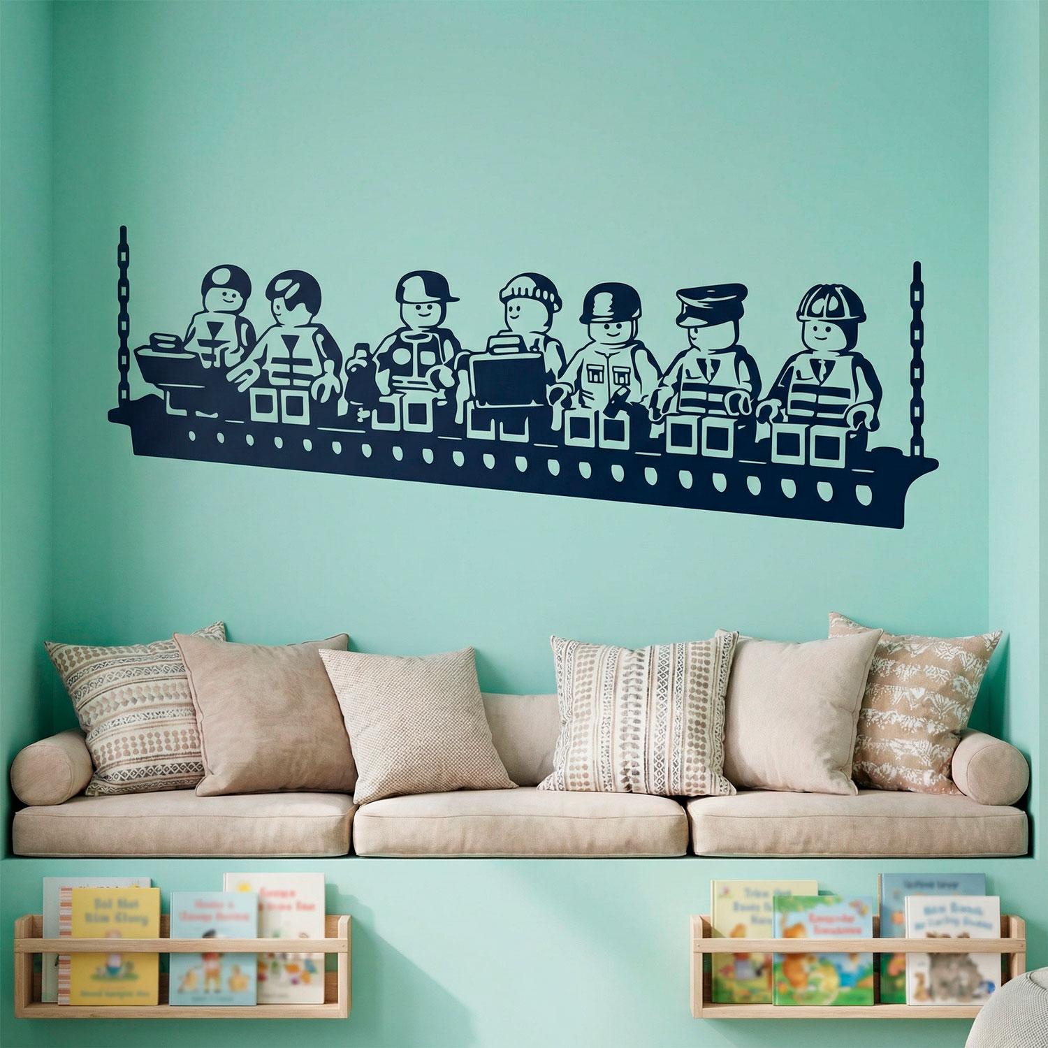 Stickers pour enfants: D&eacute;jeuner des travailleurs de Lego