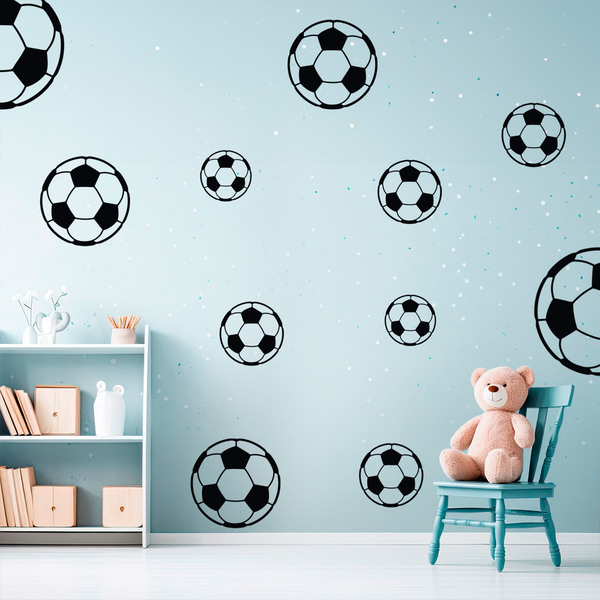 Stickers muraux: Kit ballons de football