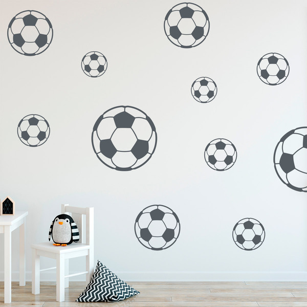 Stickers muraux: Kit ballons de football
