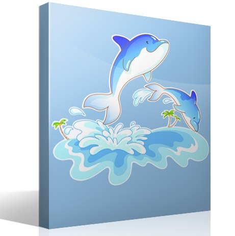 Stickers pour enfants: Dauphins et vagues