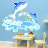 Stickers pour enfants: Dauphins et vagues 4