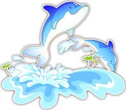 Stickers pour enfants: Dauphins et vagues 5