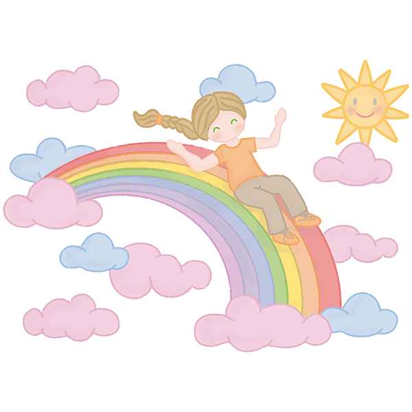 Stickers pour enfants: Glisser sur larc-en-ciel