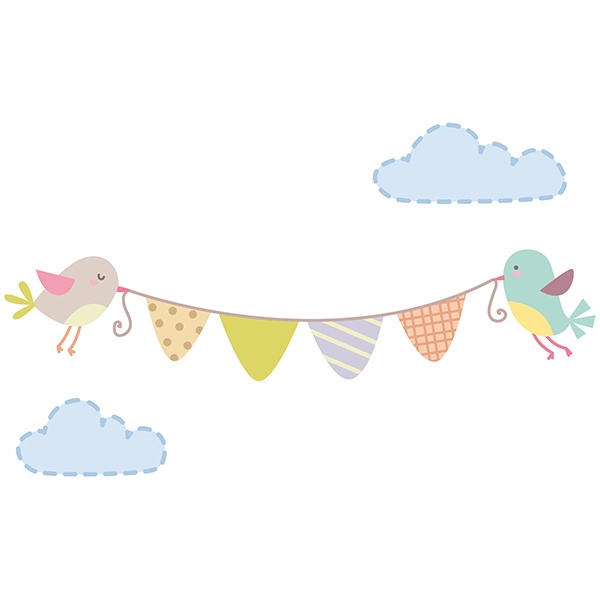 Stickers pour enfants: Petite guirlande doiseaux