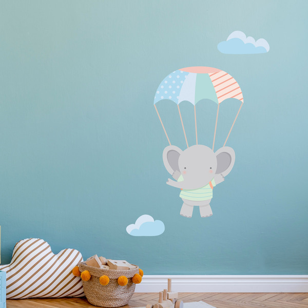 Stickers pour enfants: Éléphant en parachute