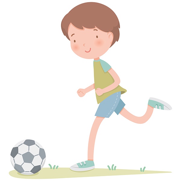 Stickers pour enfants: Garçon jouant au football