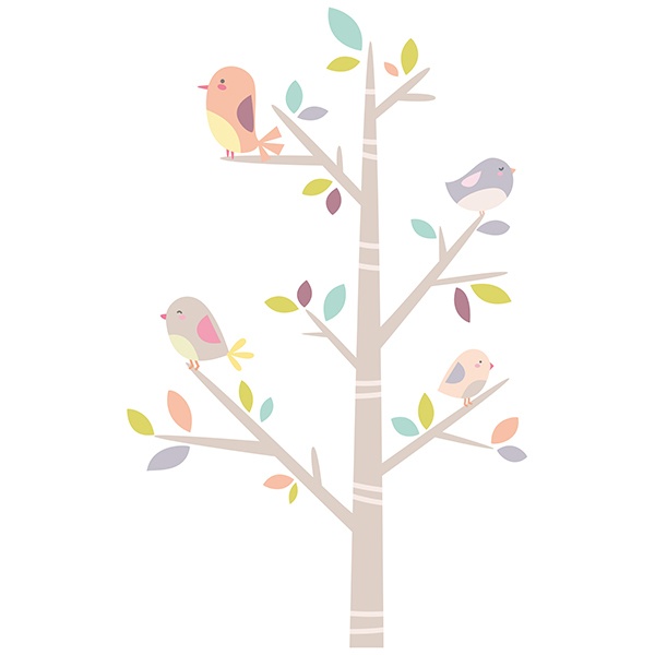 Stickers pour enfants: Arbre d'oiseaux
