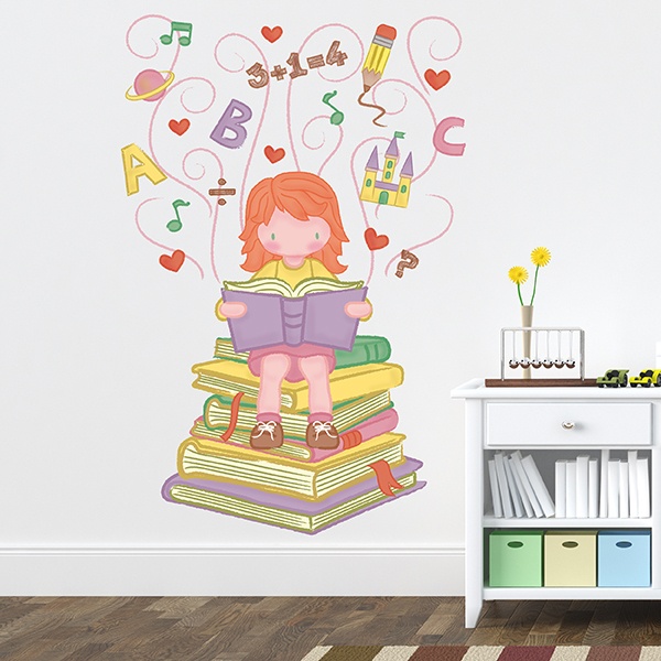 Stickers pour enfants: Petite fille en apprentissage
