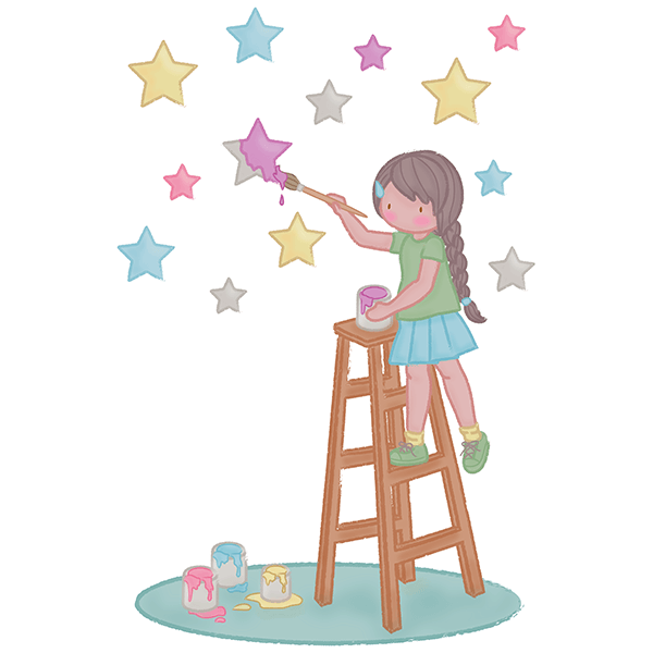 Stickers pour enfants: Peindre les étoiles
