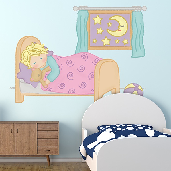 Stickers pour enfants: Dormir avec son animal en peluche