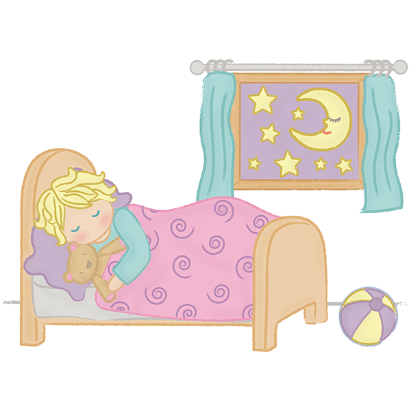 Stickers pour enfants: Dormir avec son animal en peluche